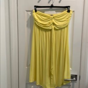 Strapless yellow dress!